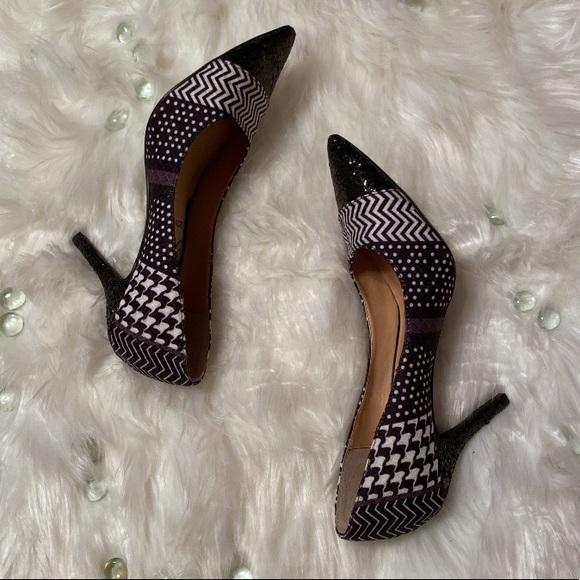 💎J. Renee sequined black & white pump size 7W - Picture 1 of 8